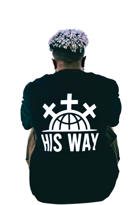 HIS WAY BRAND TEE BLACK