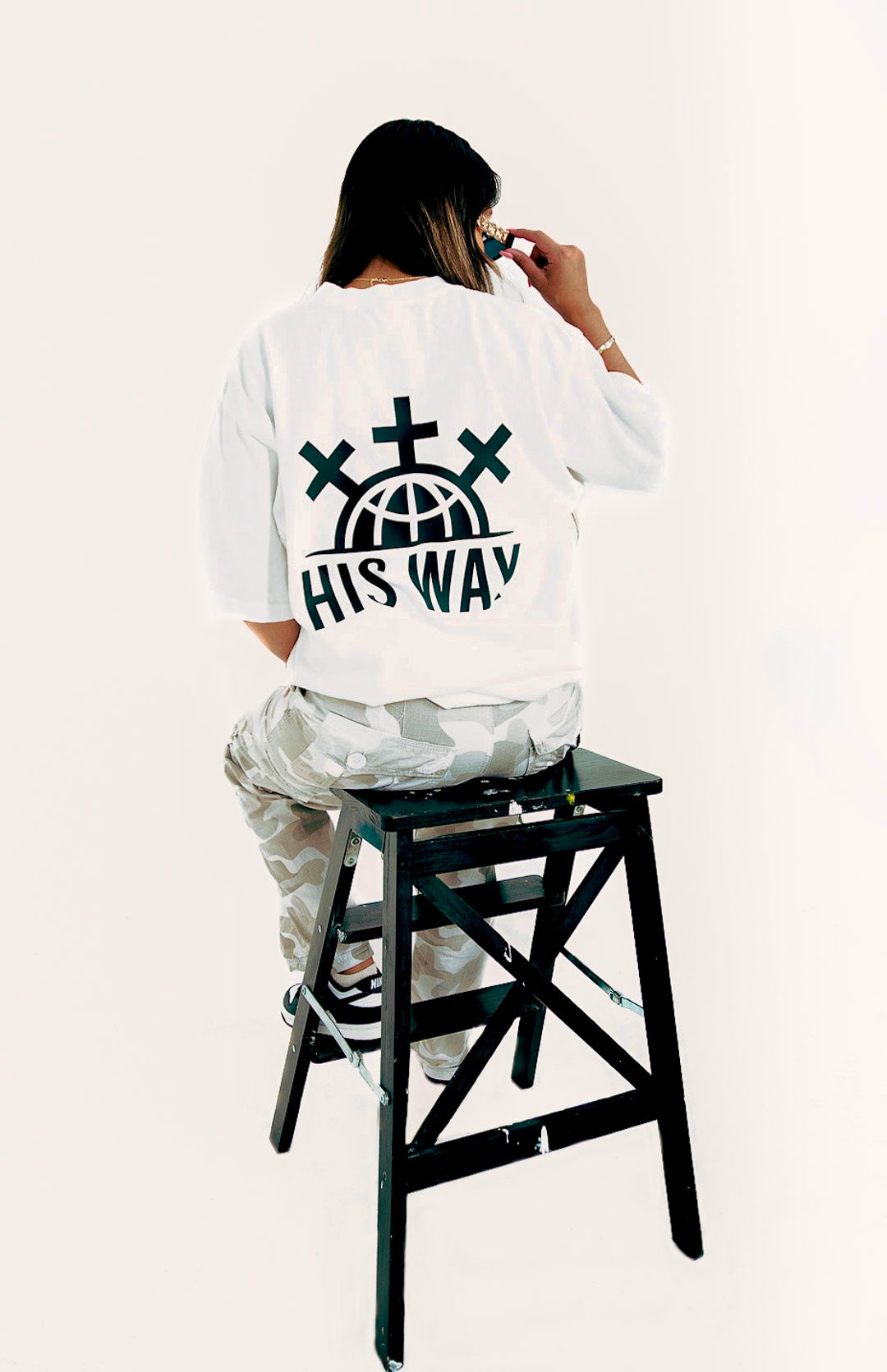 HIS WAY BRAND TEE WHITE