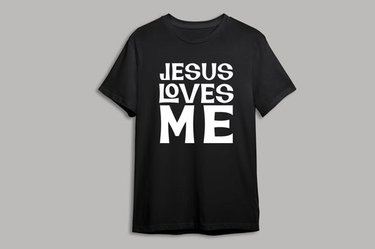 BLACK AND WHITE JESUS LOVES ME- JESUS LOVES YOU WITHOUT HEART TEE