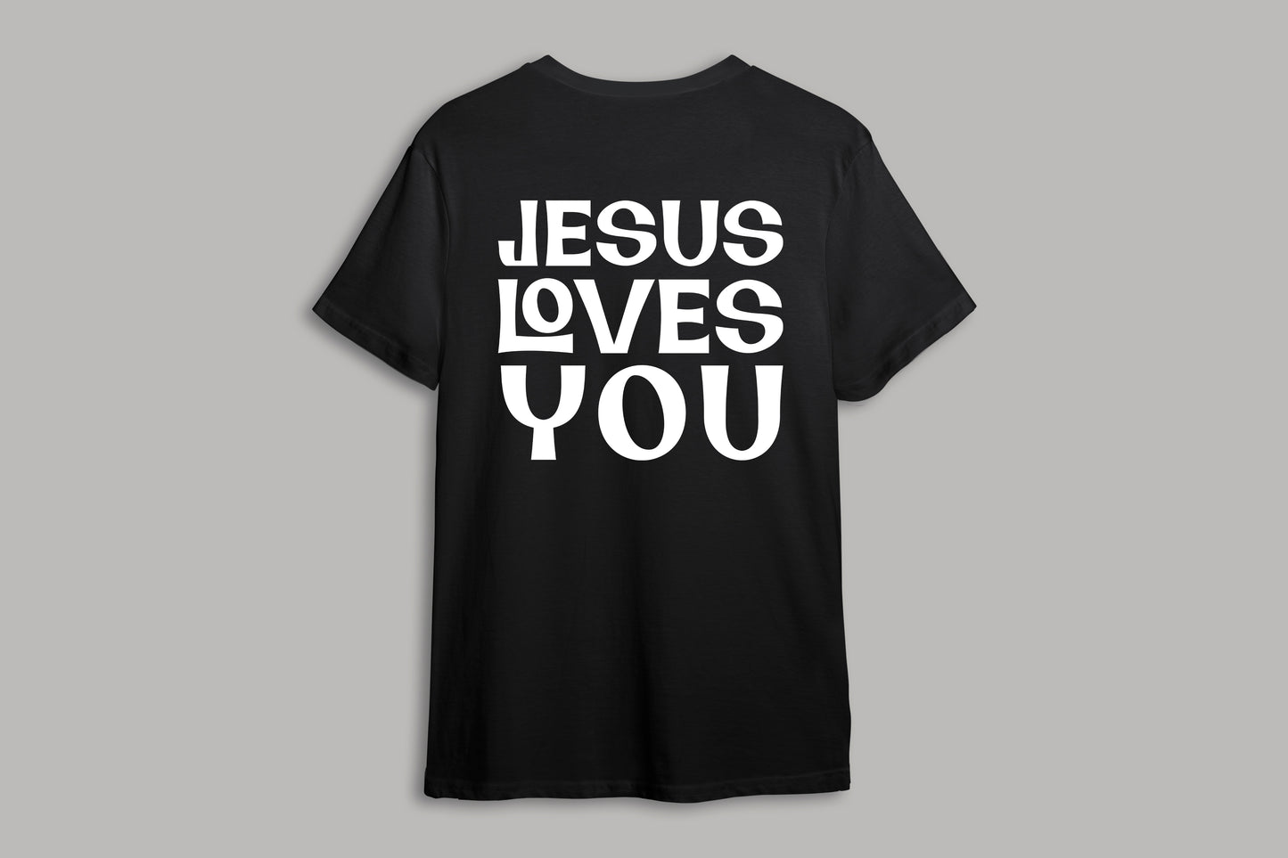 BLACK AND WHITE JESUS LOVES ME- JESUS LOVES YOU WITHOUT HEART TEE